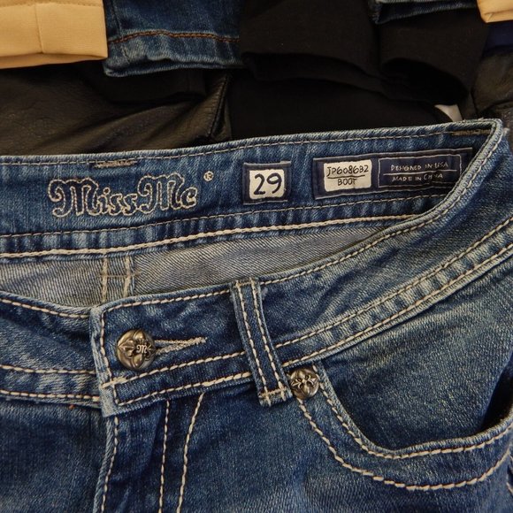 MISS ME JEANS boot bootcut wings bling rhinestones JP6086B2 western cowgirl 29 - Picture 6 of 7
